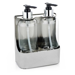 250ml / 300ml Twin Bottle Holder ( Inc 250ml Bottles )  -  Brushed Stainless 